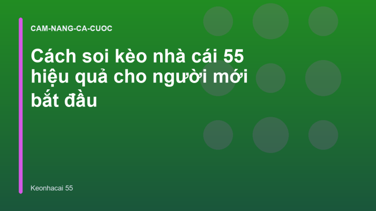 Cách soi kèo nhà cái 55 hiệu quả cho người mới bắt đầu